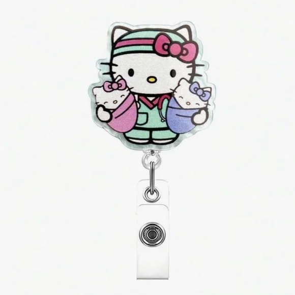 Hello Kitty Nurse Badge Reel – Retractable ID Holder Labor & Delivery NICU C3 - Picture 1 of 4